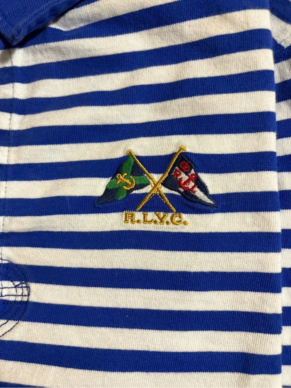 Polo Ralph Lauren Boys RL-67 Blue & White Rugby Shirt Size Large (14-16) NWOT